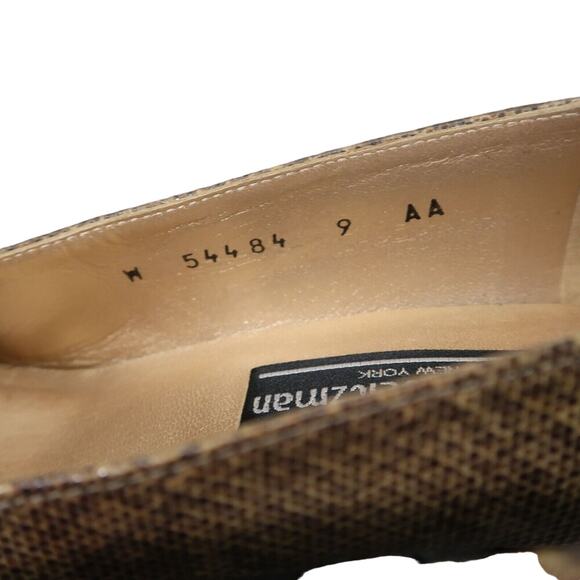 Stuart Weitzman Shoes Womens 9 Pumps Snakeskin Print Leather Fashion Heels Brown - Picture 7 of 14